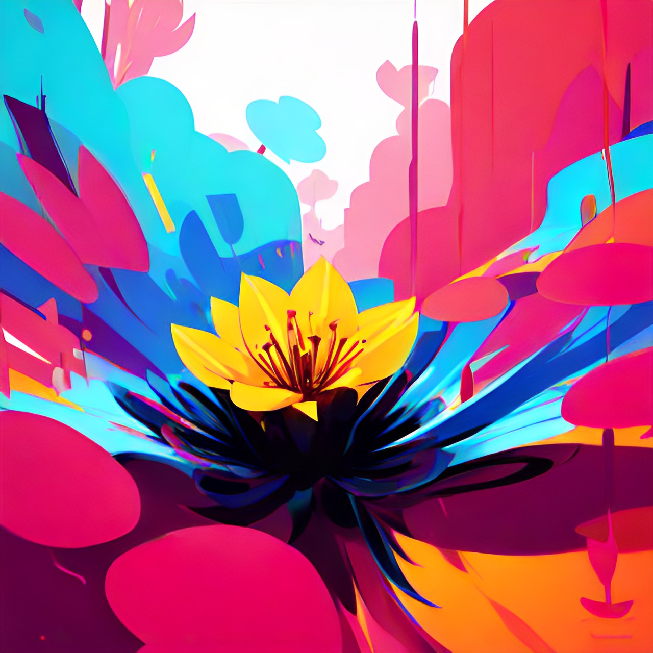 lily flower, bold, abstract, bright, preview