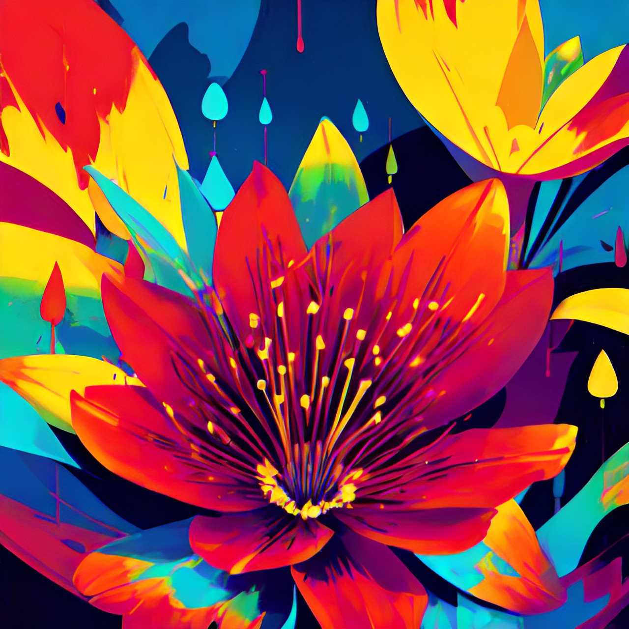 lily flower, bold, abstract, bright, preview