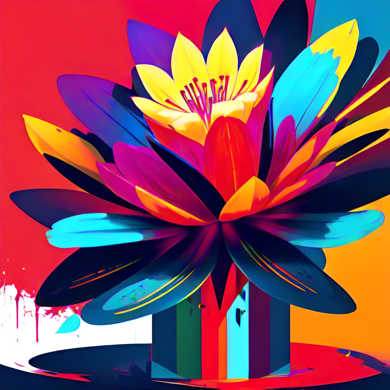 lily flower, bold, abstract, bright, preview