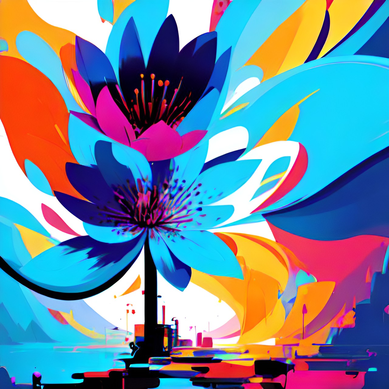 lily flower, bold, abstract, bright, preview