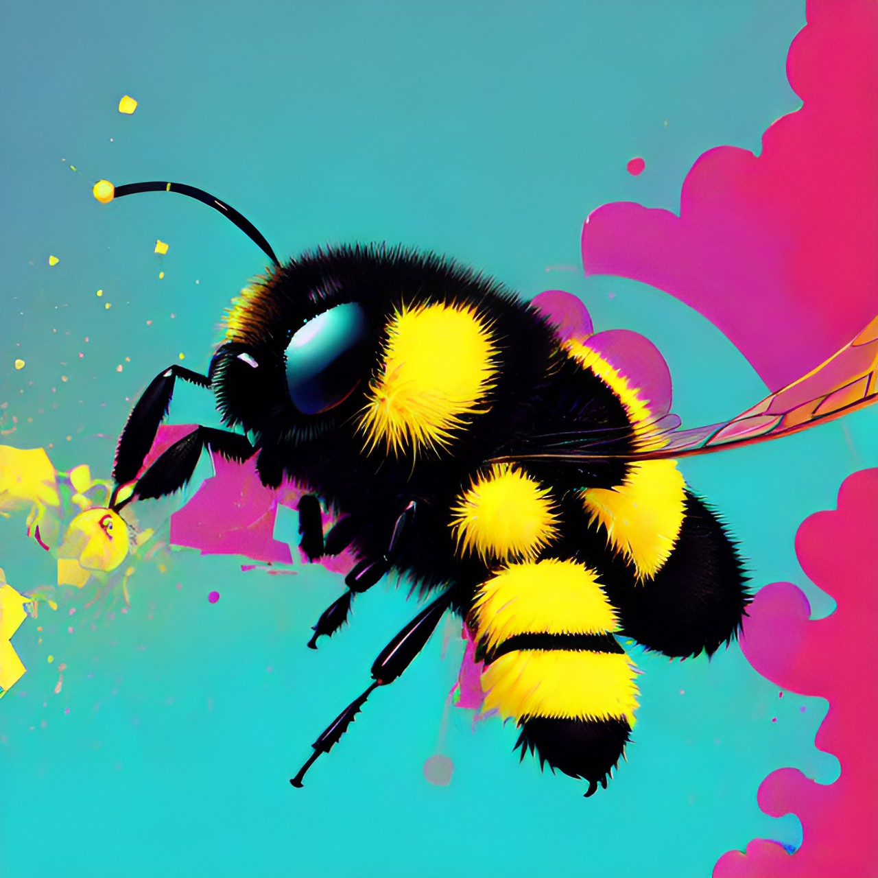 simple, cute bumble bee insect, abstract, bright, simple preview