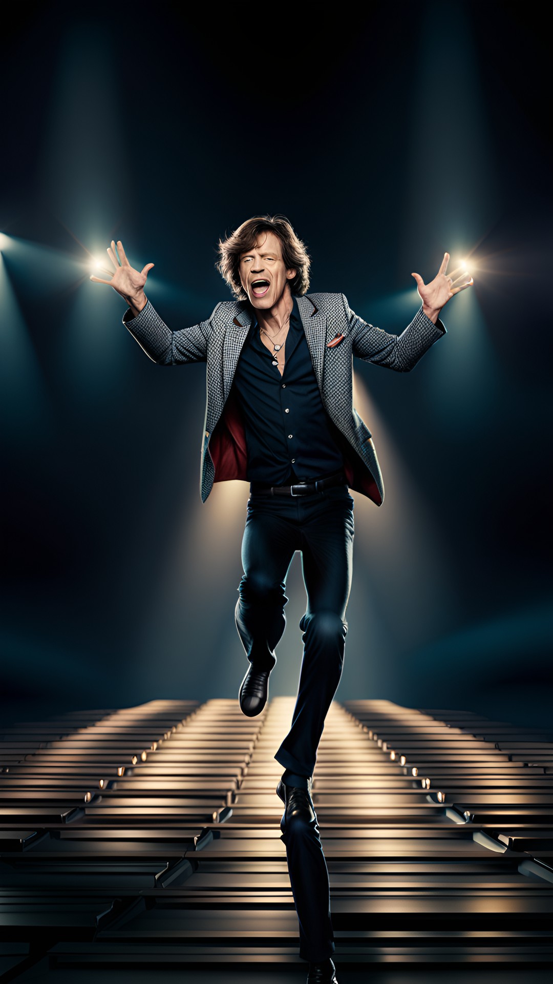 Jagger - move like jagger, 4k, super realistic, really, people, lights in dark preview