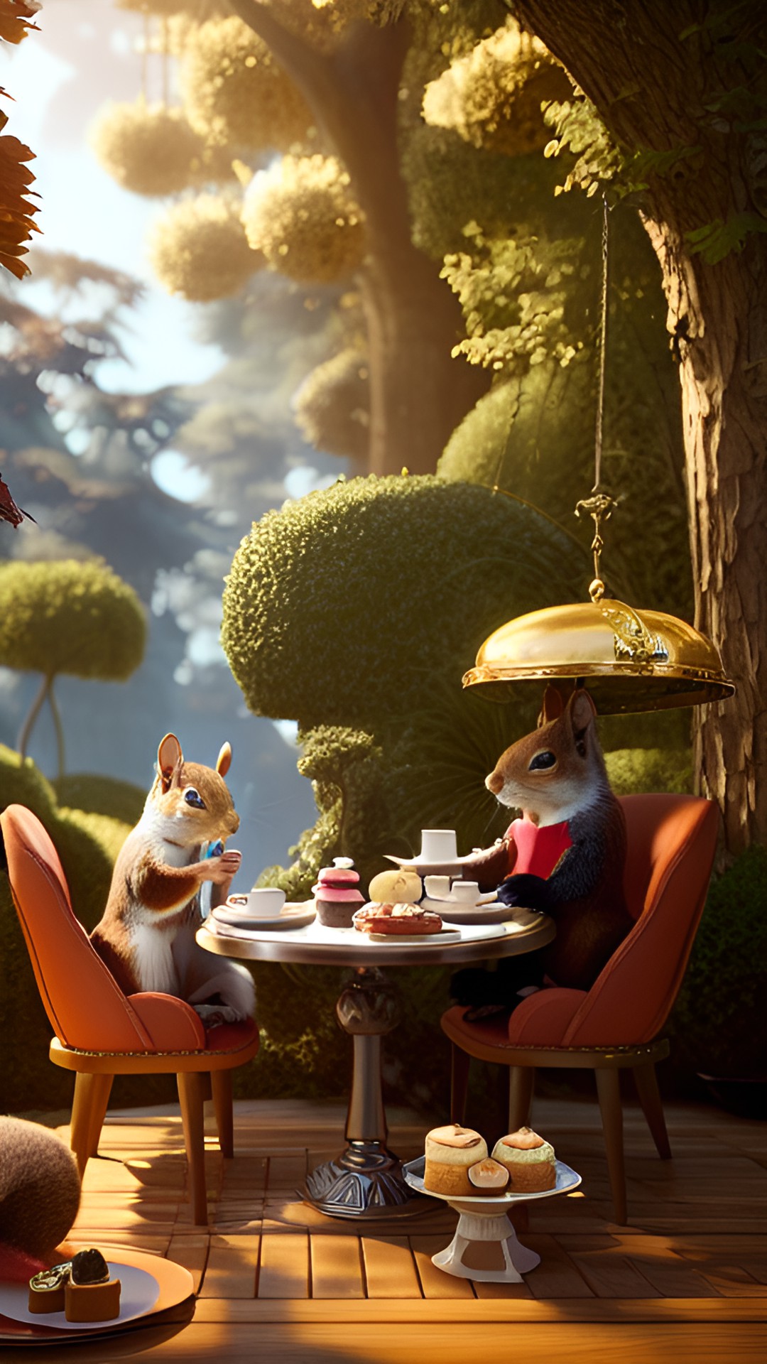 squirrels having afternoon tea, elegant and refined preview