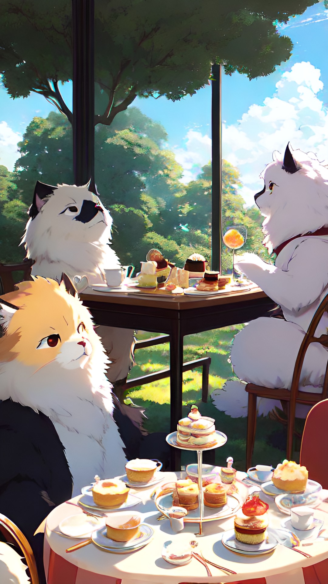 sophisticated fluff monsters having afternoon tea, elegant and refined preview