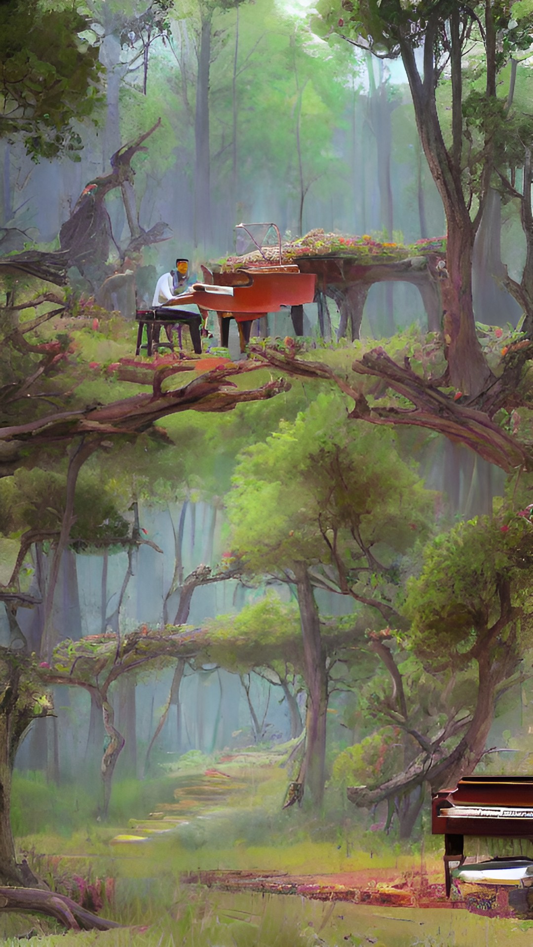 forest, festival, man behind piano preview