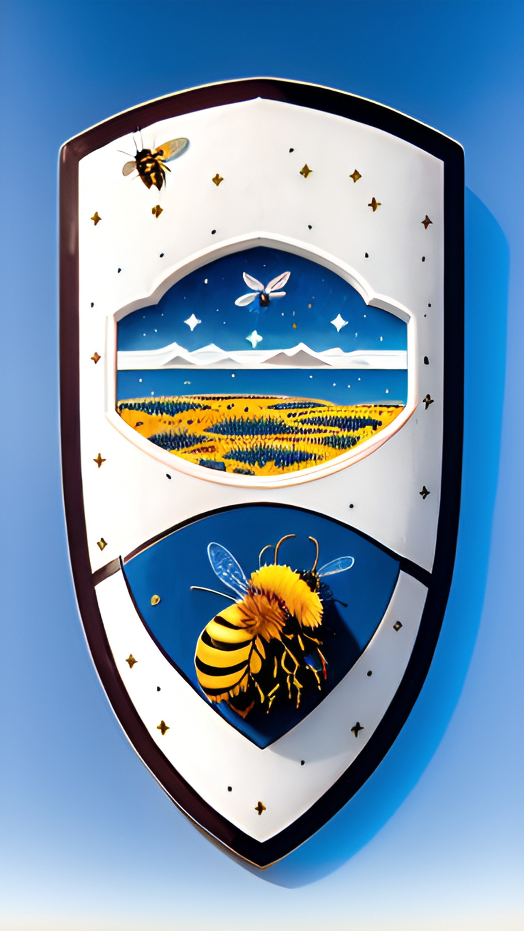 Nectar of the gorge - minoan honey bee symbol on a shield preview