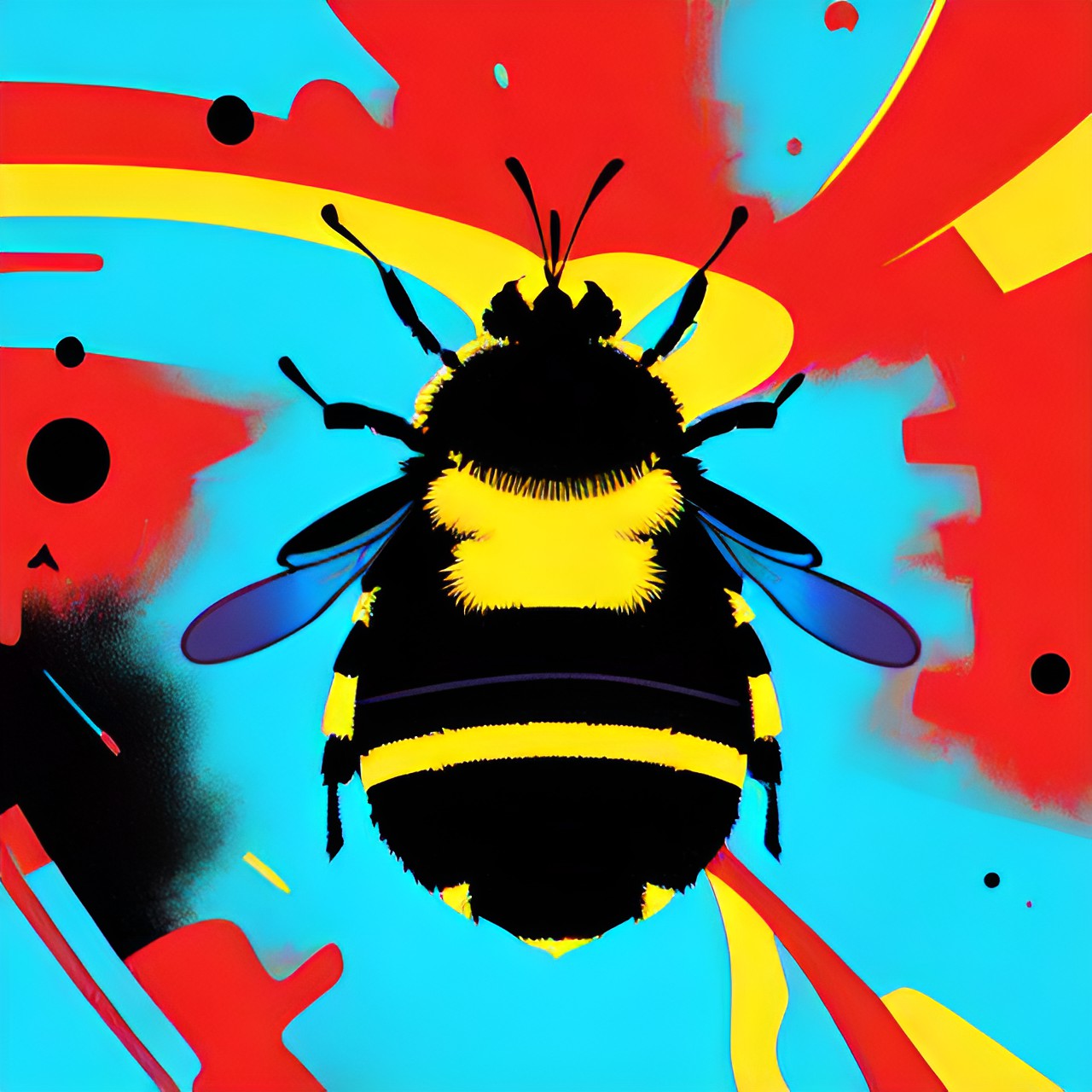 simple, cute bumble bee insect, abstract, bright, simple preview