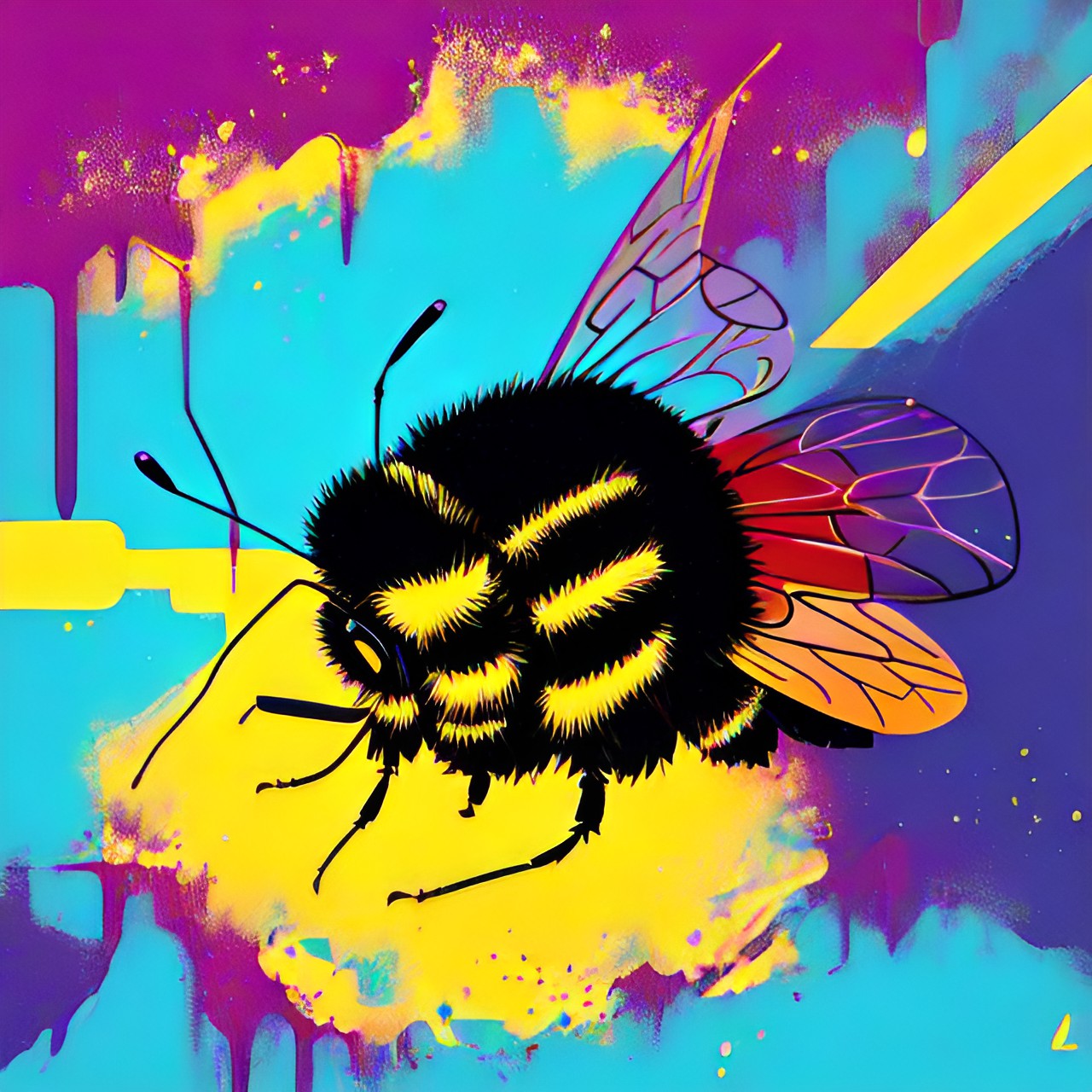 simple, cute bumble bee insect, abstract, bright, simple preview