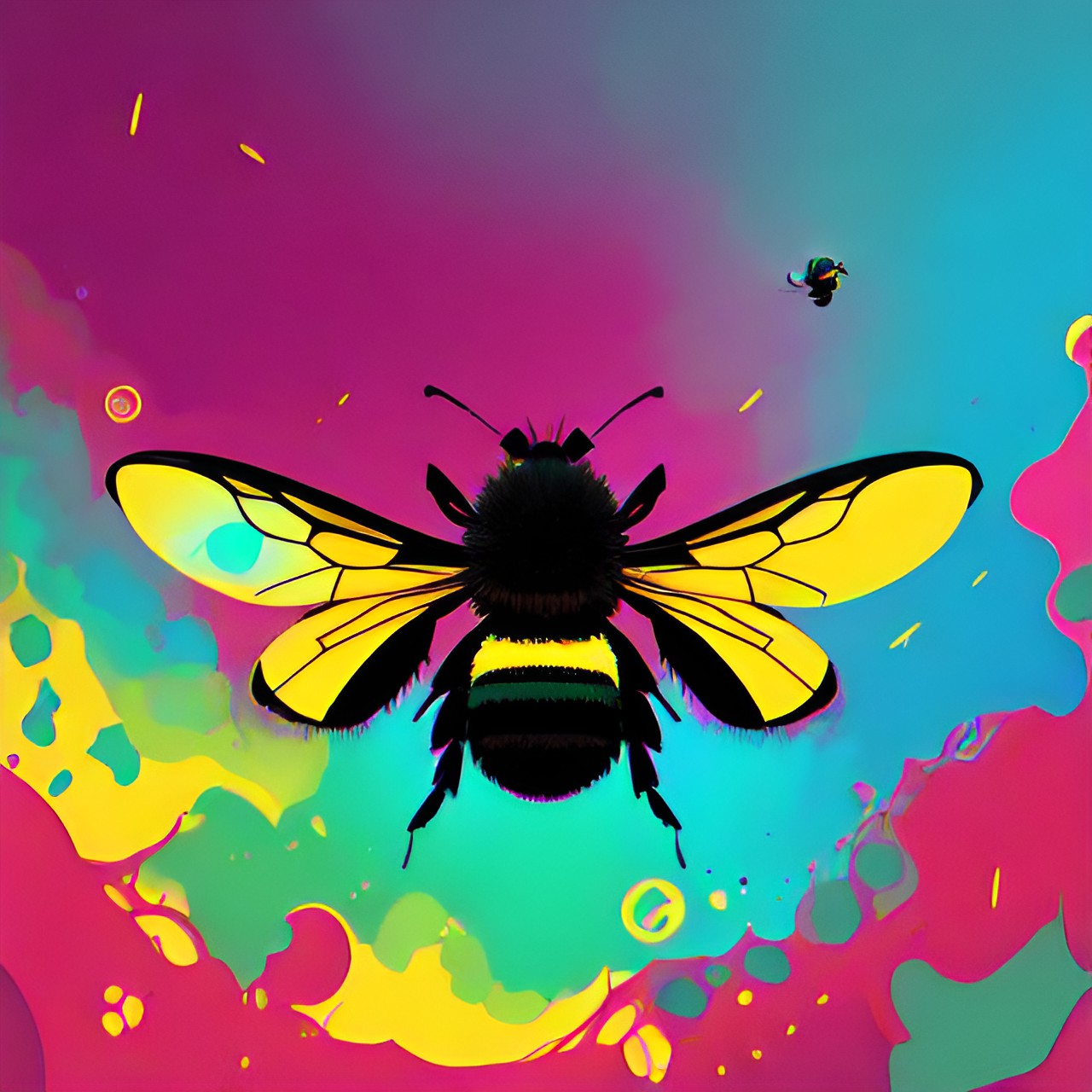 simple, cute bumble bee insect, abstract, bright, simple preview