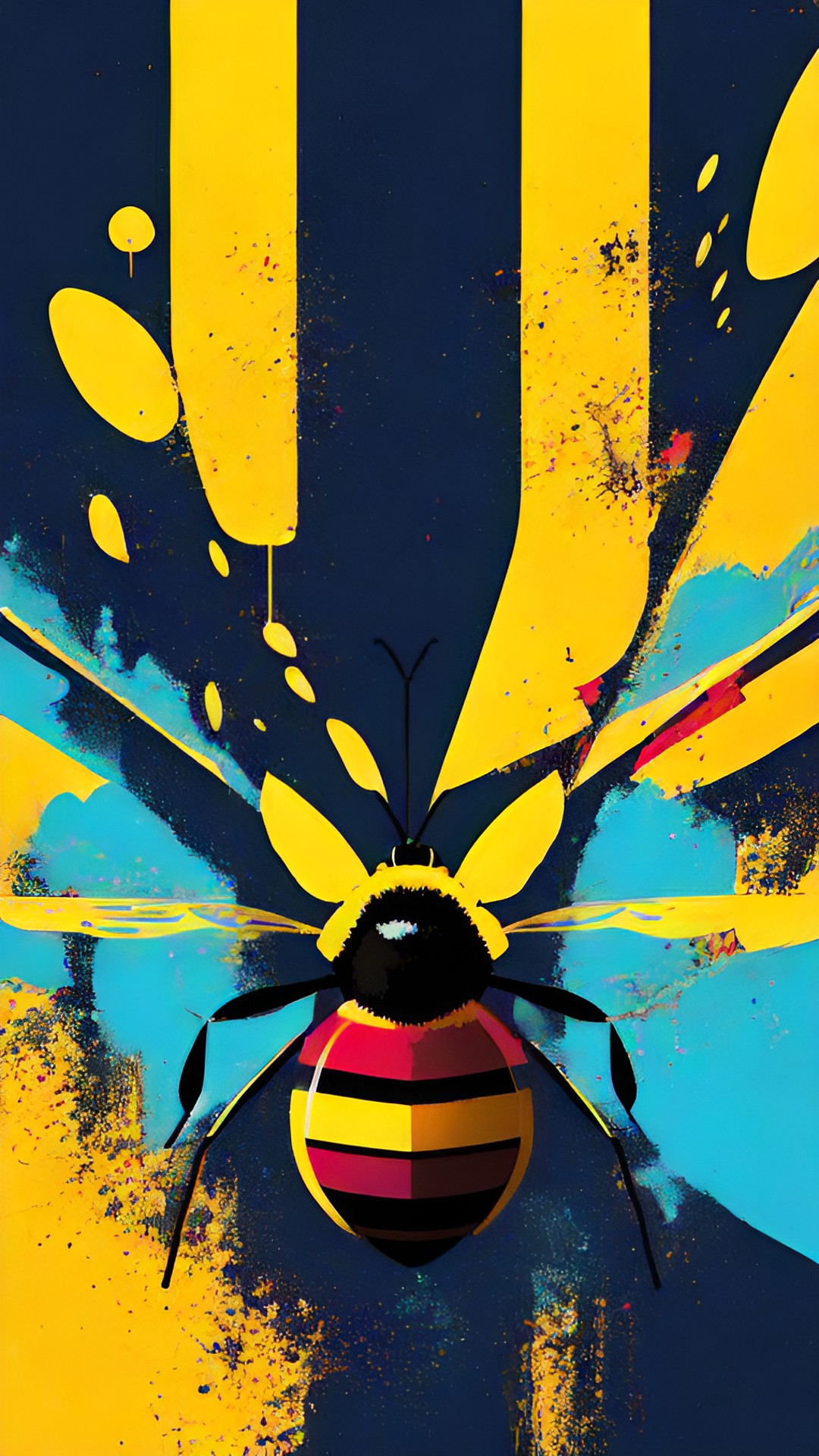 simple, cute bumble bee insect, abstract, bright, simple preview