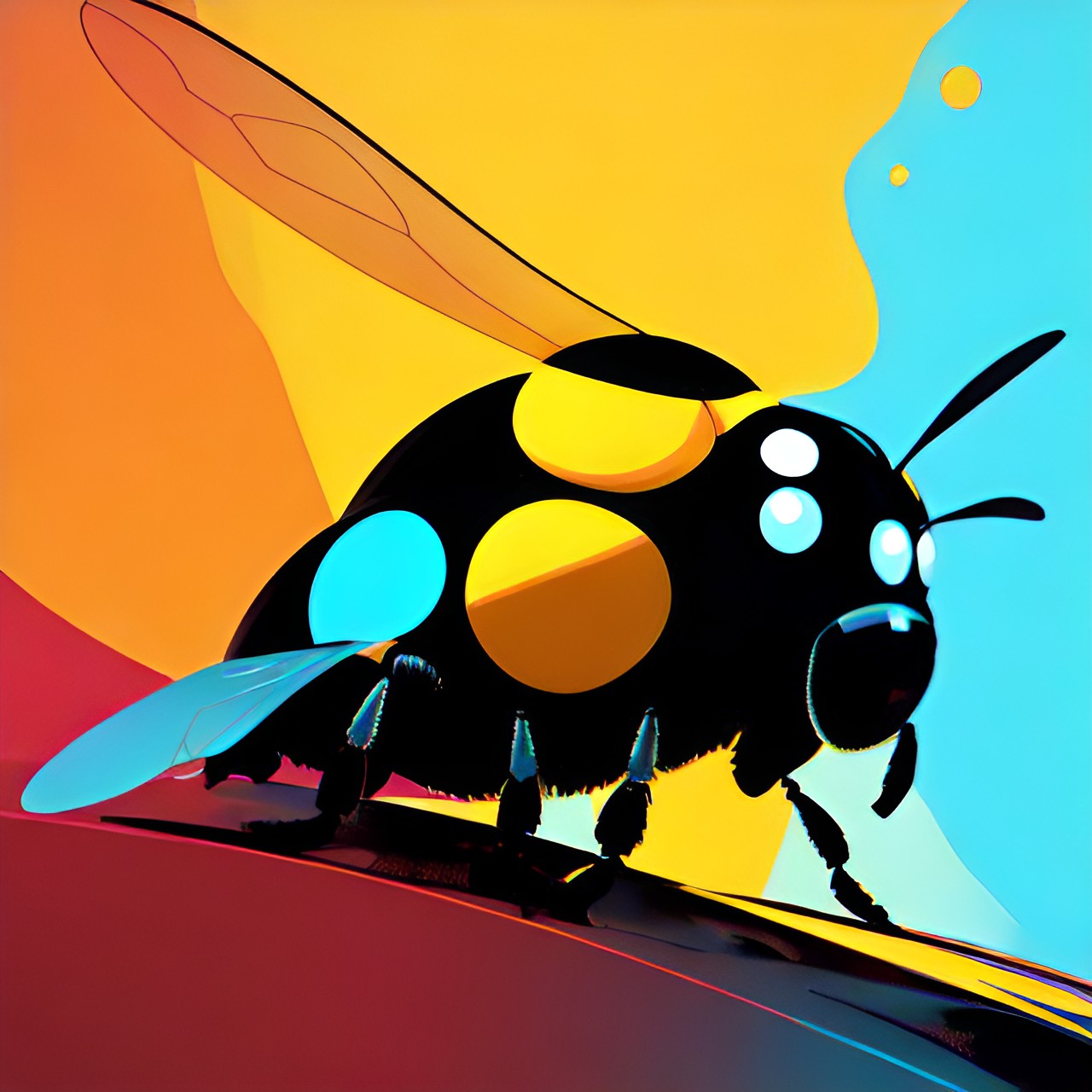 simple, cute bumble bee insect, abstract, bright, simple preview