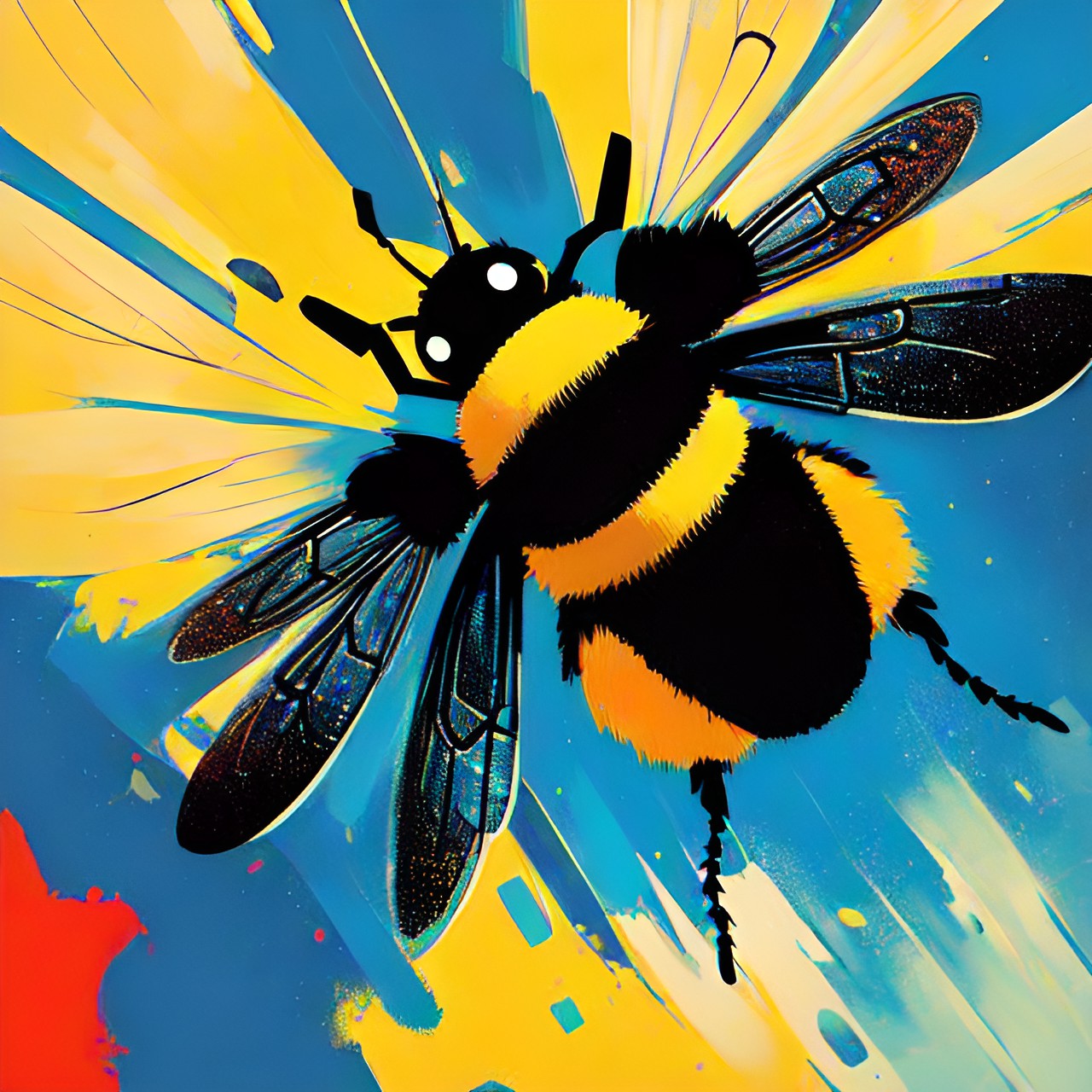 simple, cute bumble bee insect, abstract, bright, simple preview