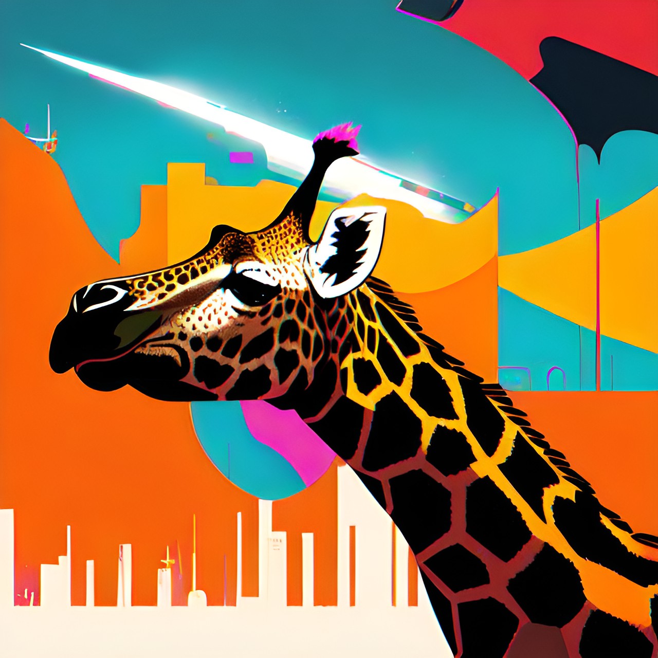 simple, giraffe, abstract, bright, simple preview