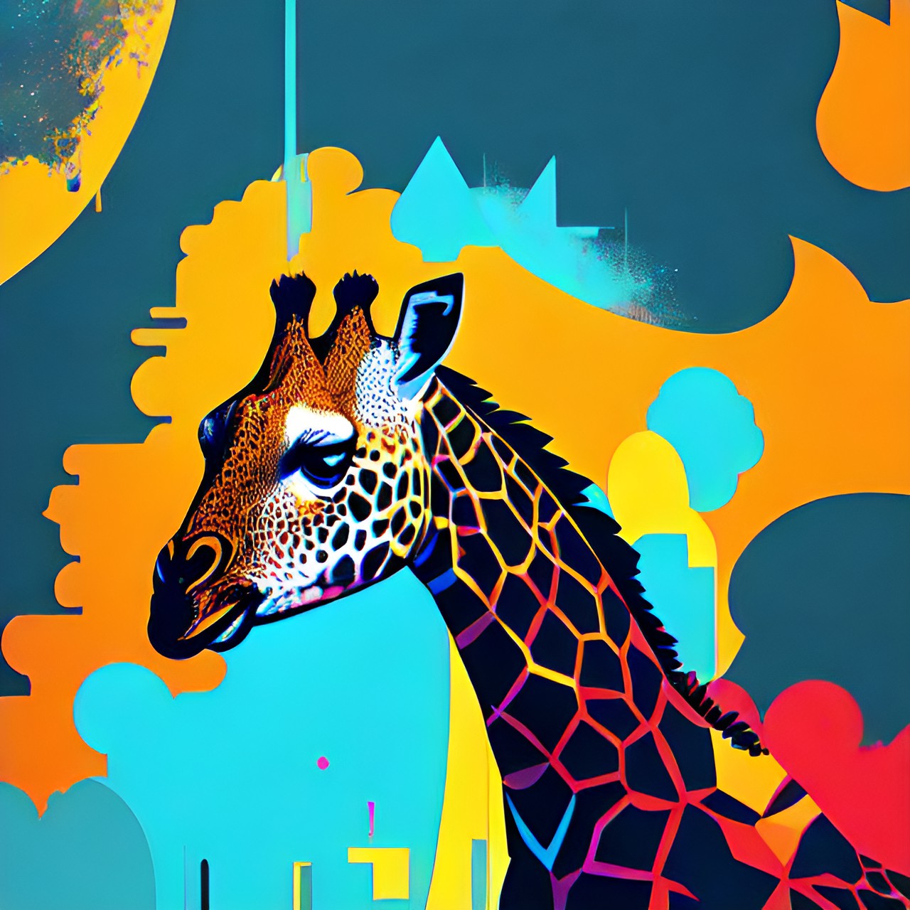 simple, giraffe, abstract, bright, simple preview