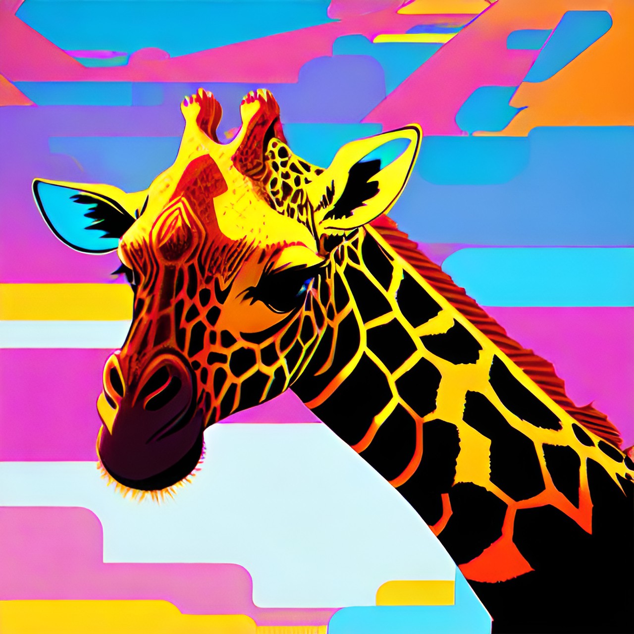 simple, giraffe, abstract, bright, simple preview