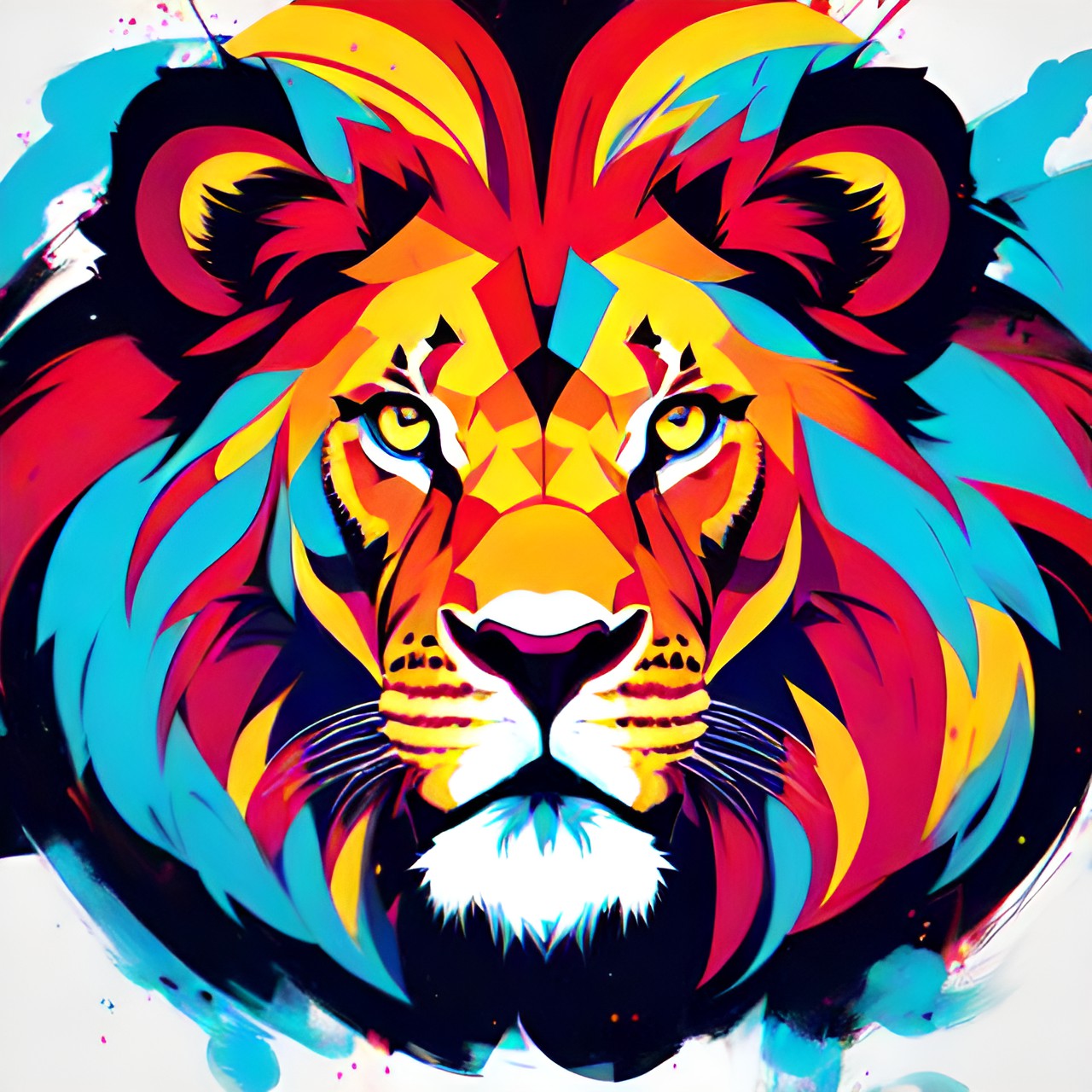 simple, lion, abstract, bright, simple preview