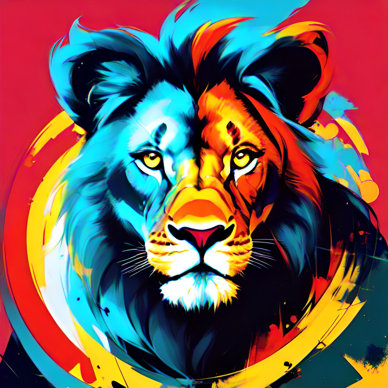 simple, lion, abstract, bright, simple preview