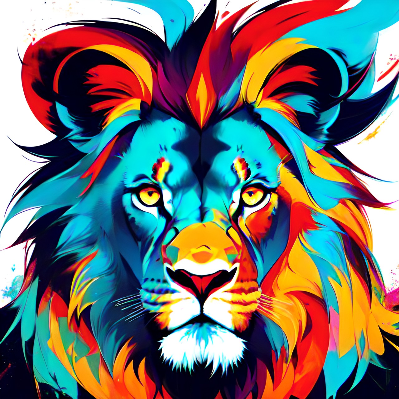 simple, lion, abstract, bright, simple preview