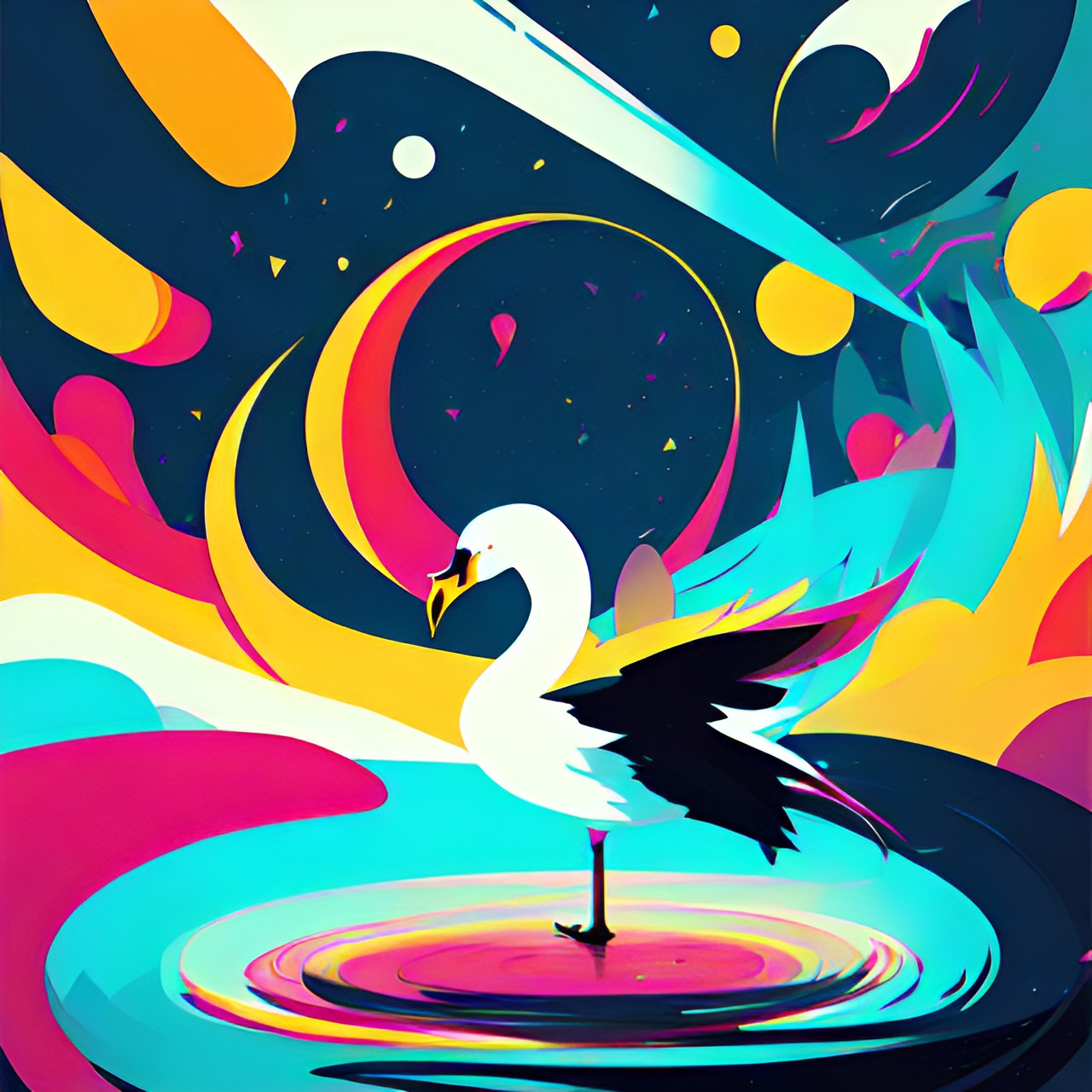 simple,swan, abstract, bright, simple preview