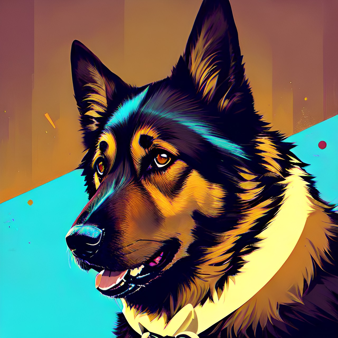 simple, german shepherd dog , abstract, bright, simple preview