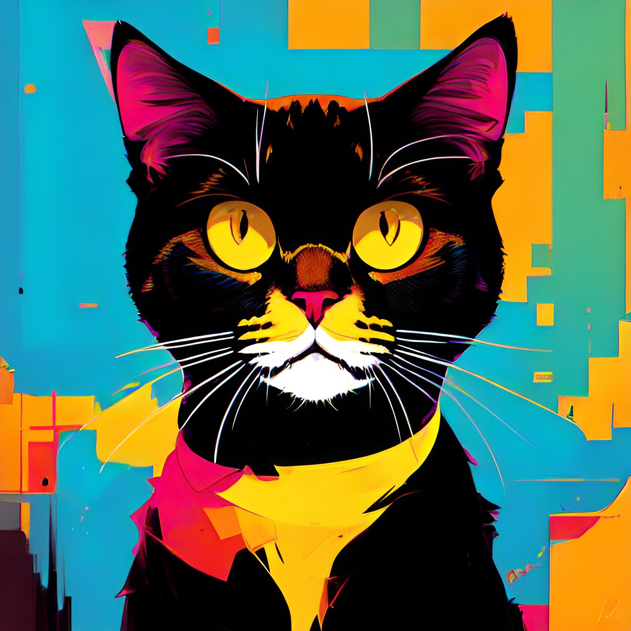 simple,  cat, abstract, bright, simple preview