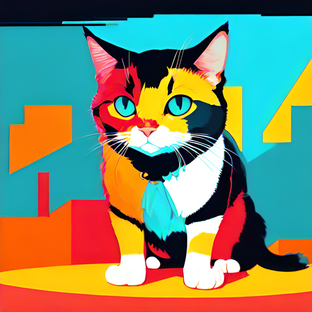 simple,  cat, abstract, bright, simple preview