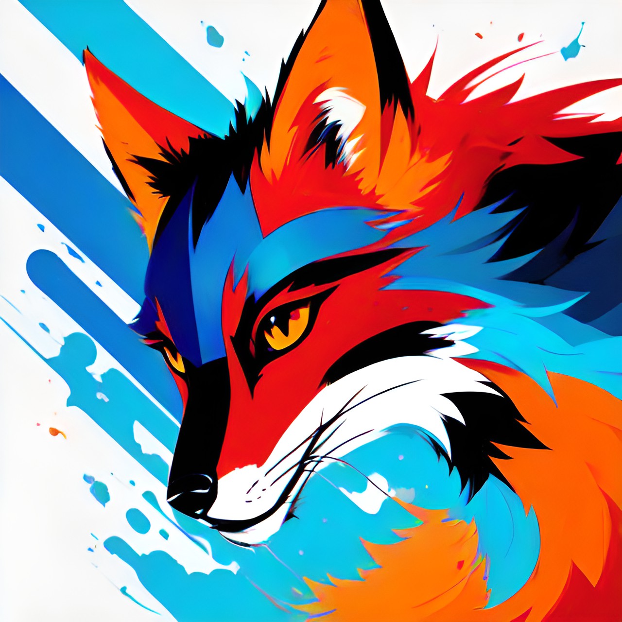 simple,  fox, abstract, bright, simple preview