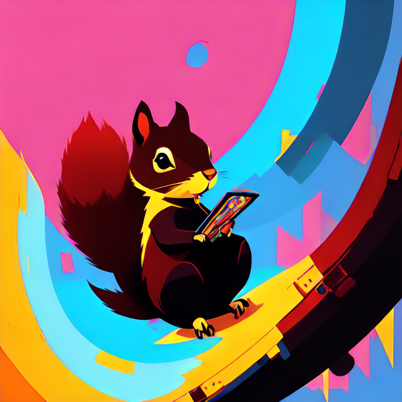 simple,  squirrel, abstract, bright, simple preview