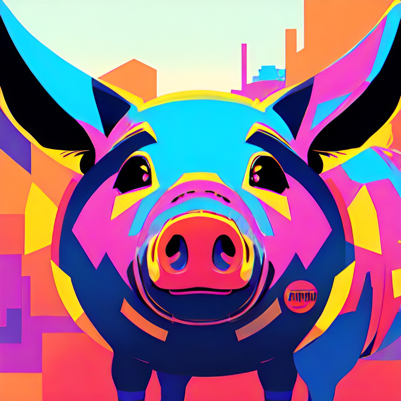 simple,  pig, abstract, bright, simple preview