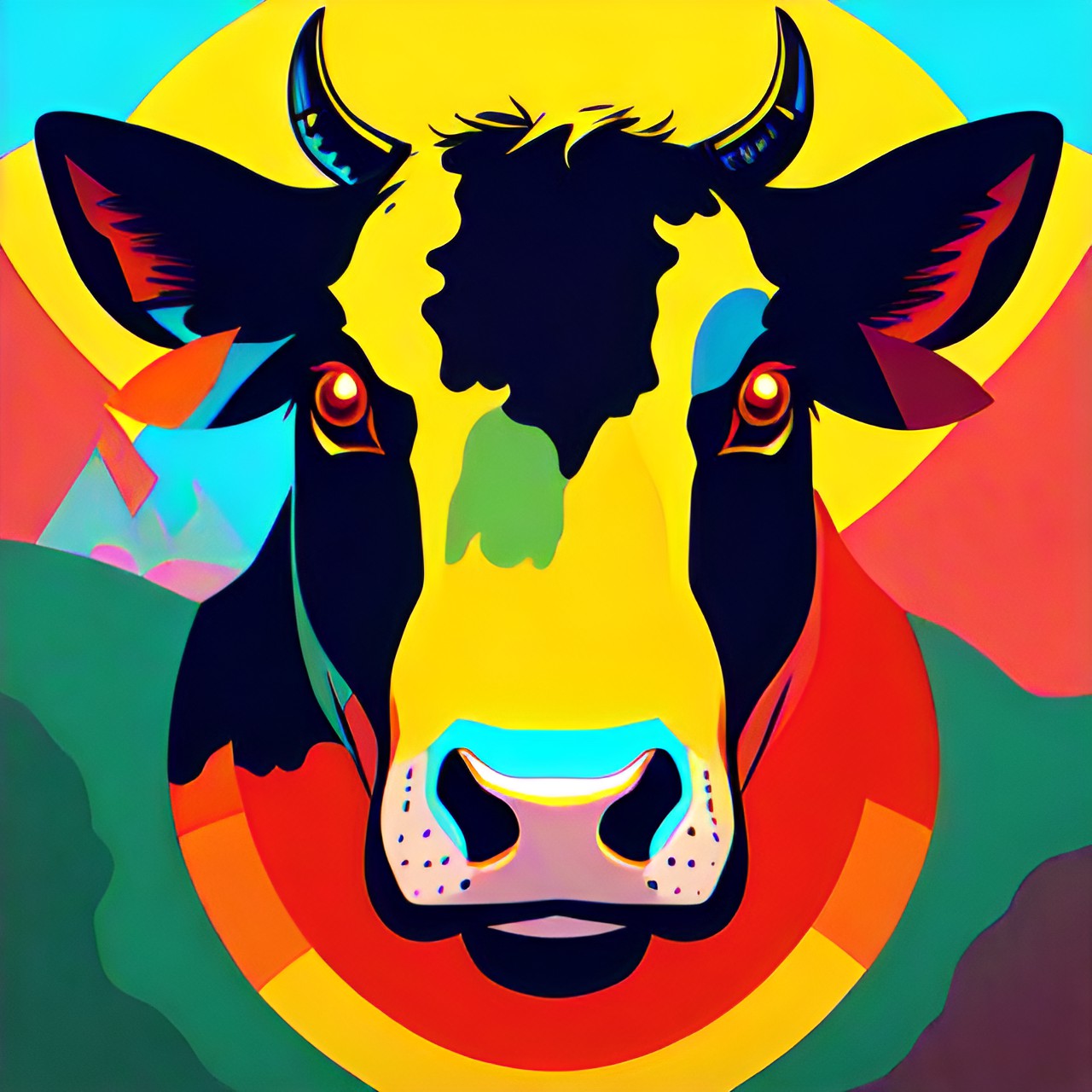 simple,  cow, abstract, bright, simple preview