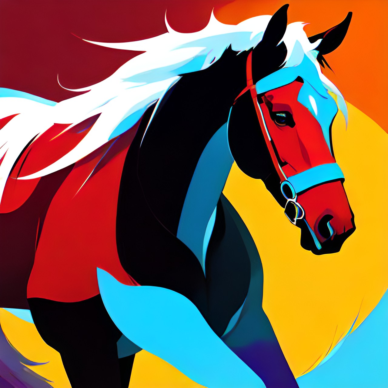 simple, horse, abstract, bright, simple preview