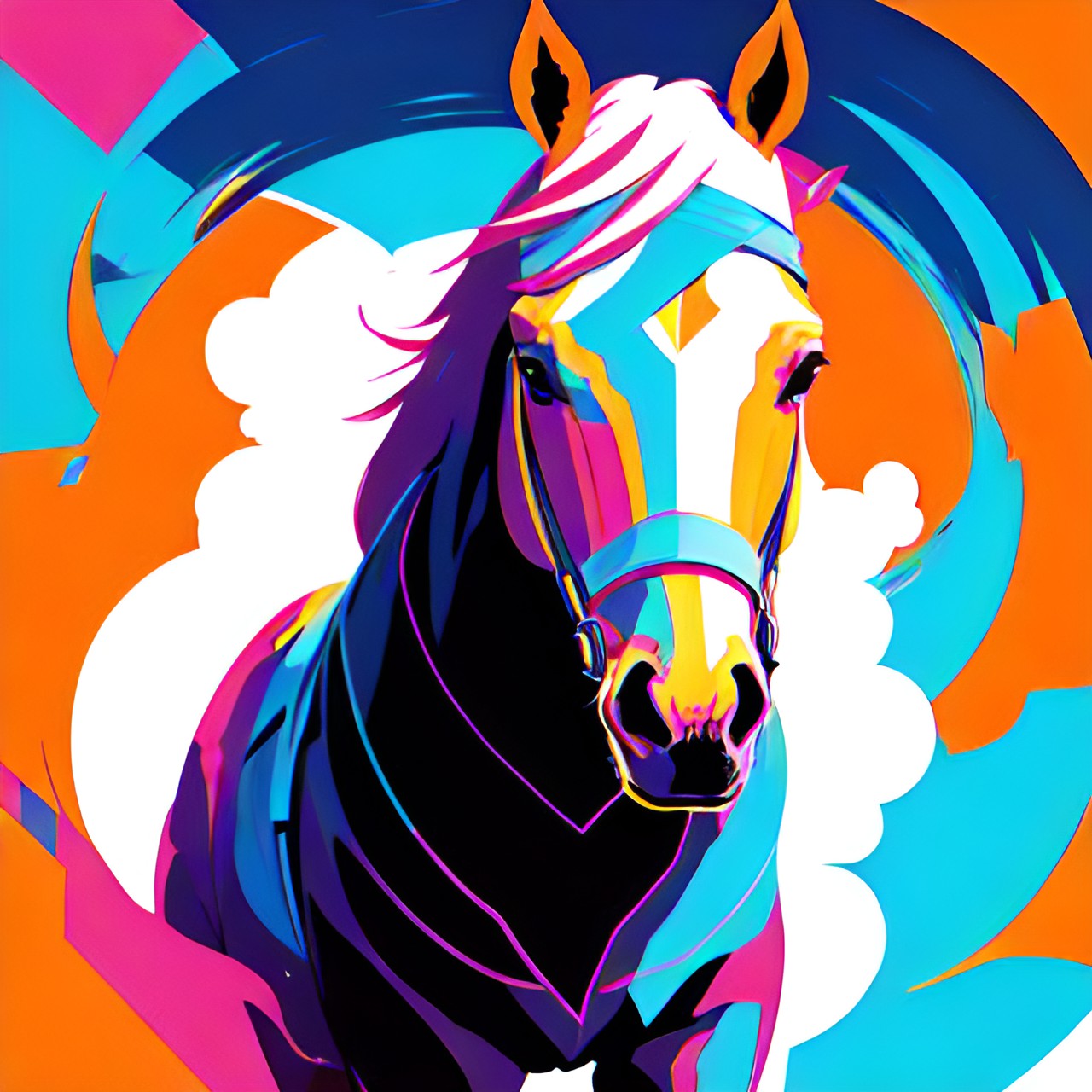 simple, horse, abstract, bright, simple preview