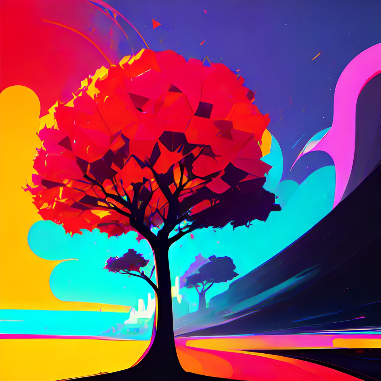 simple, tree, abstract, bright, simple preview