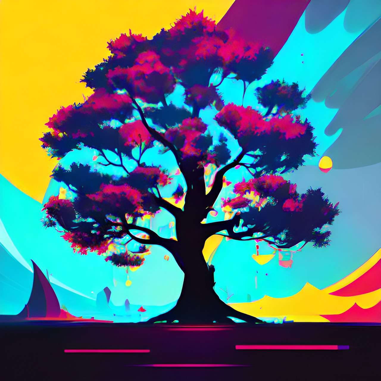 simple, tree, abstract, bright, simple preview