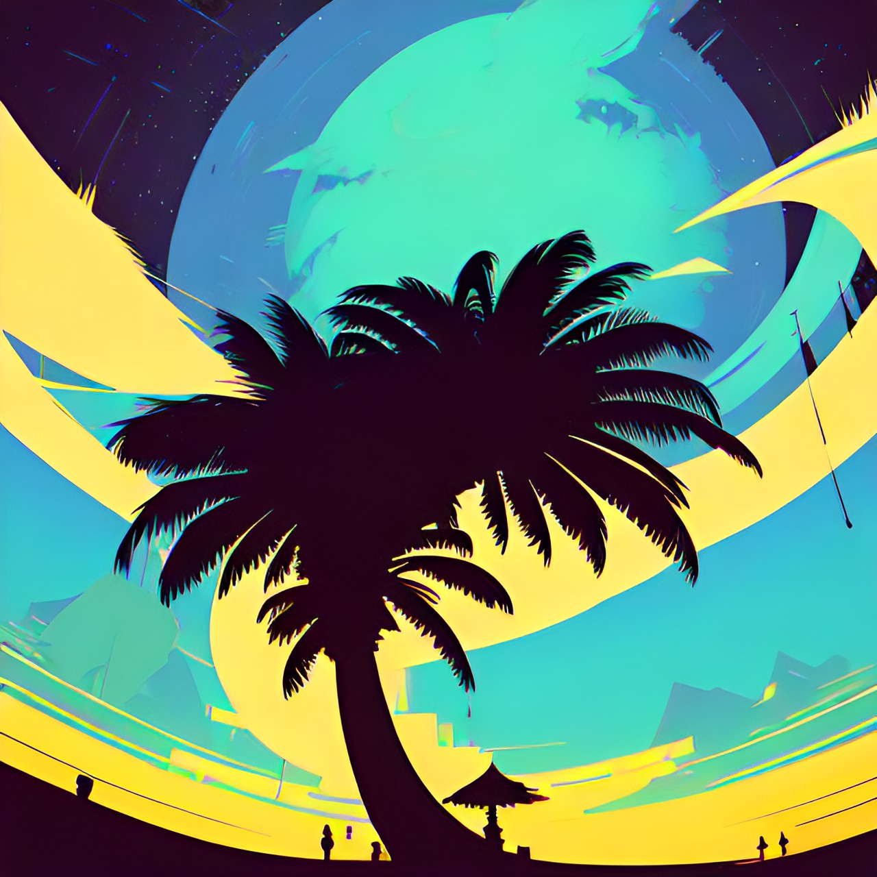 simple, palm tree, abstract, bright, simple preview