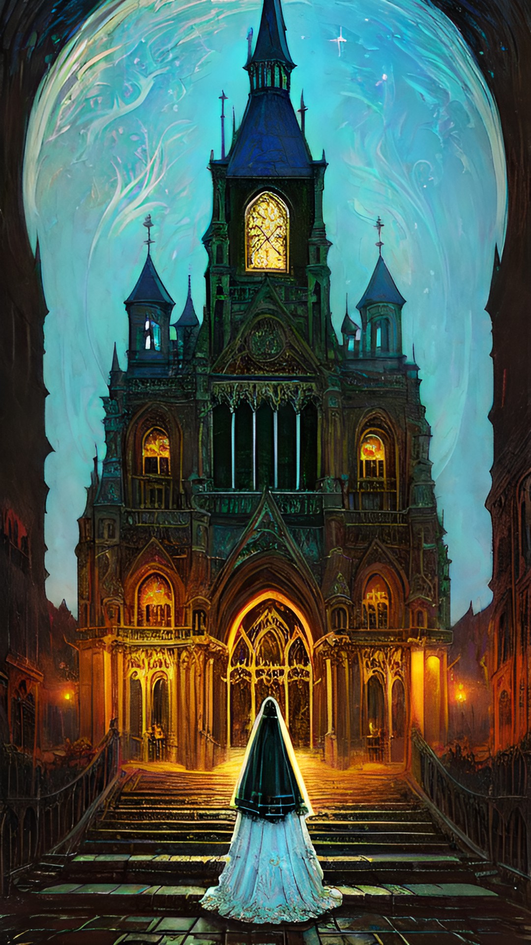 the bride's ghost  church at night. preview