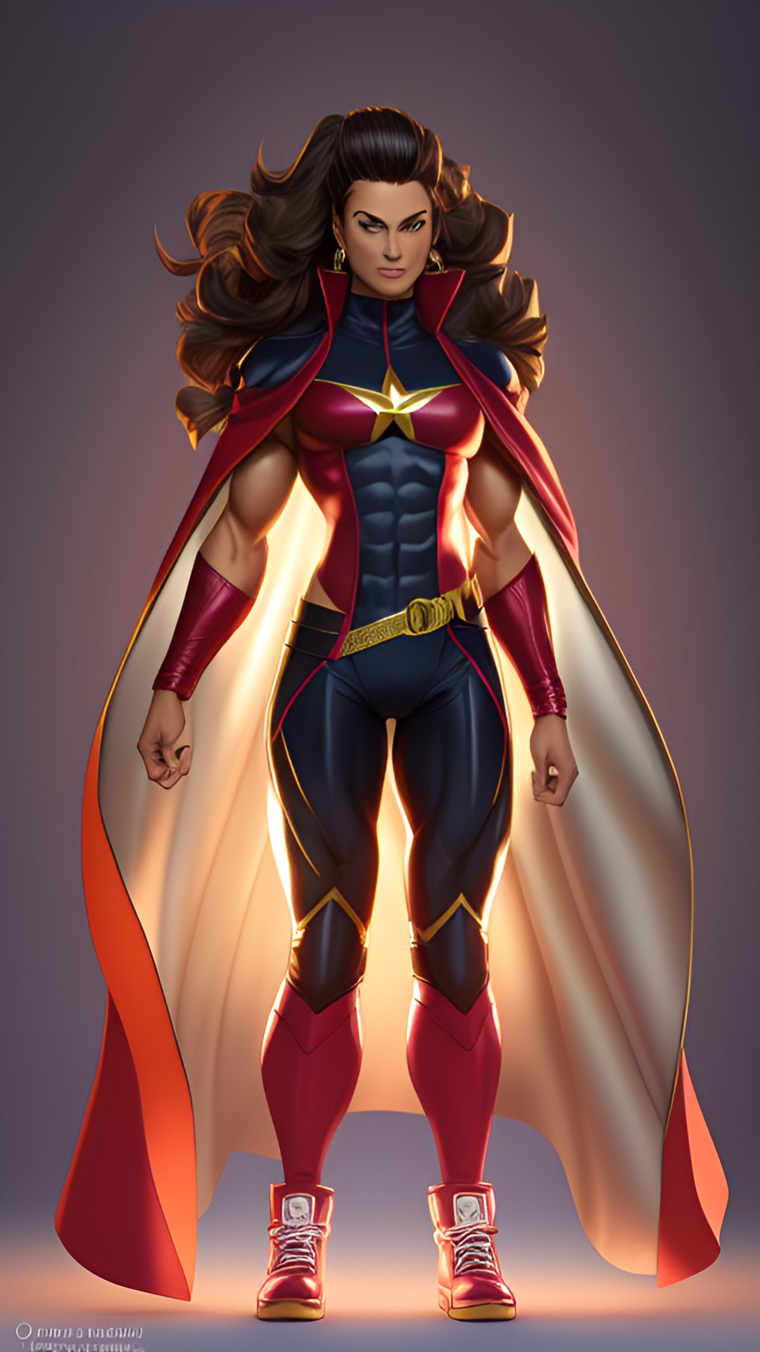 A trans  supershero - a transgender muscular, with suit and cape preview