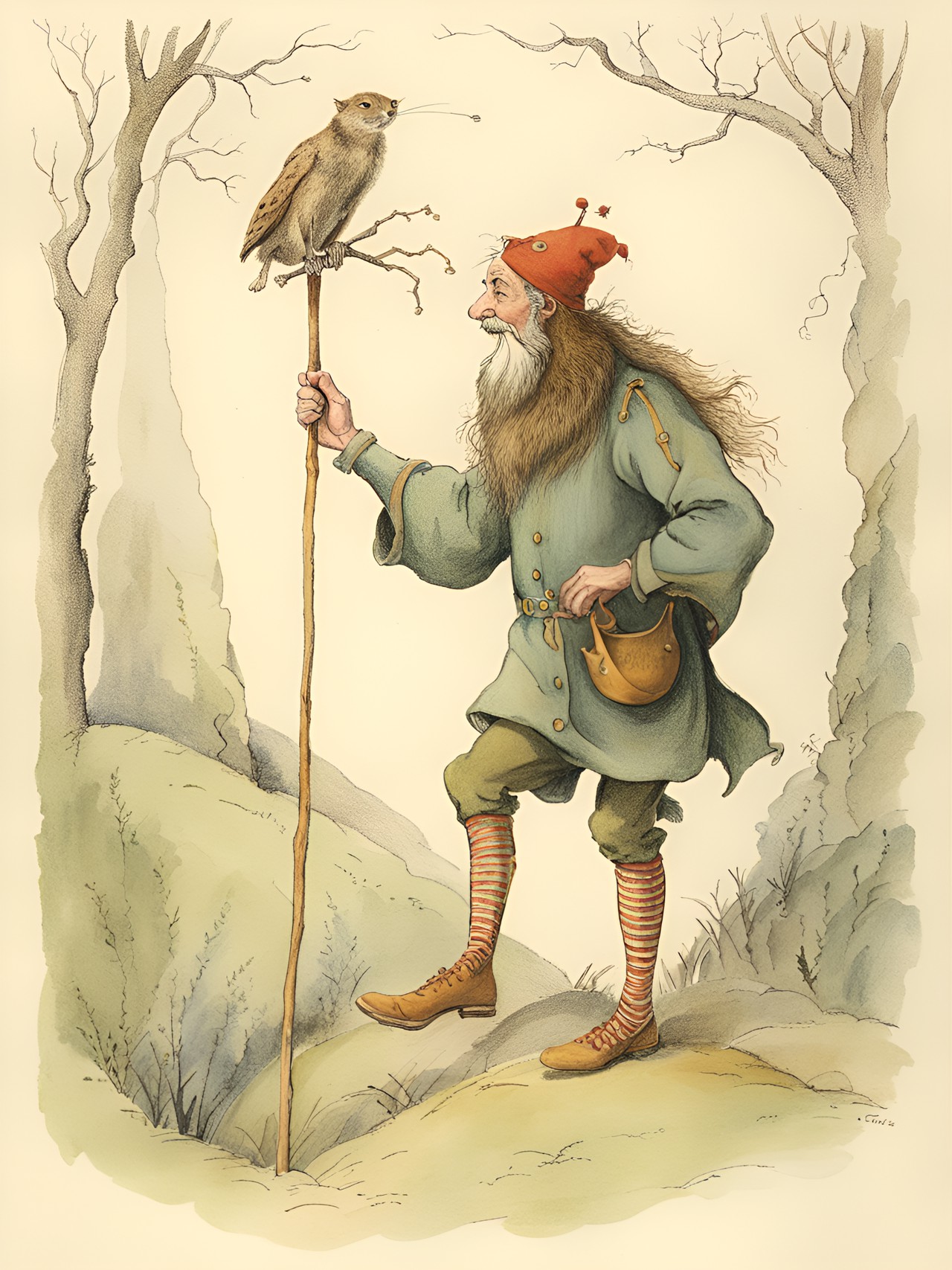 the fool. a drawing by pauline baynes who was the original illustrator of the narnia books for cs lewis preview