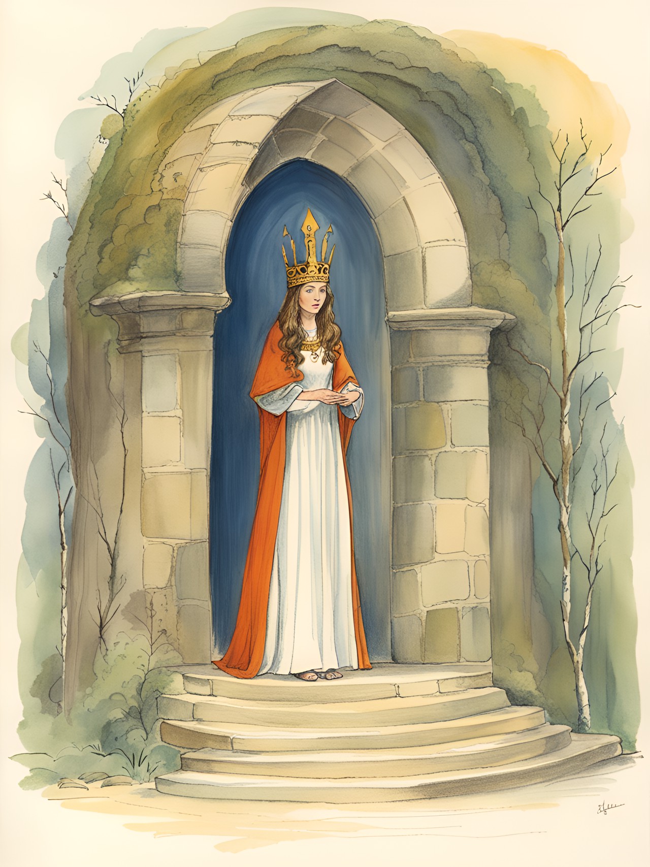 the high priestess. a drawing by pauline baynes who was the original illustrator of the narnia books for cs lewis preview