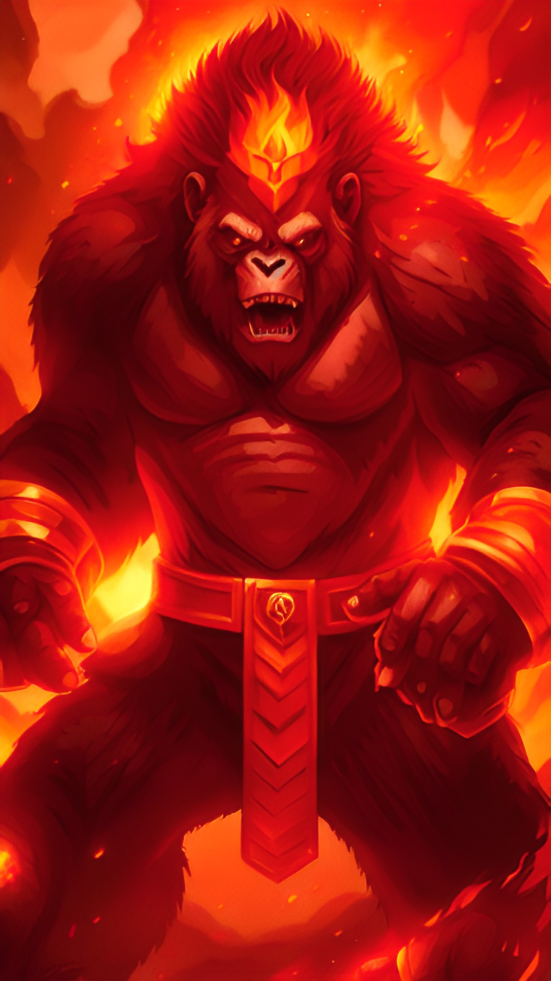 The Hellfire King - kinglike fiery rage gorilla preview