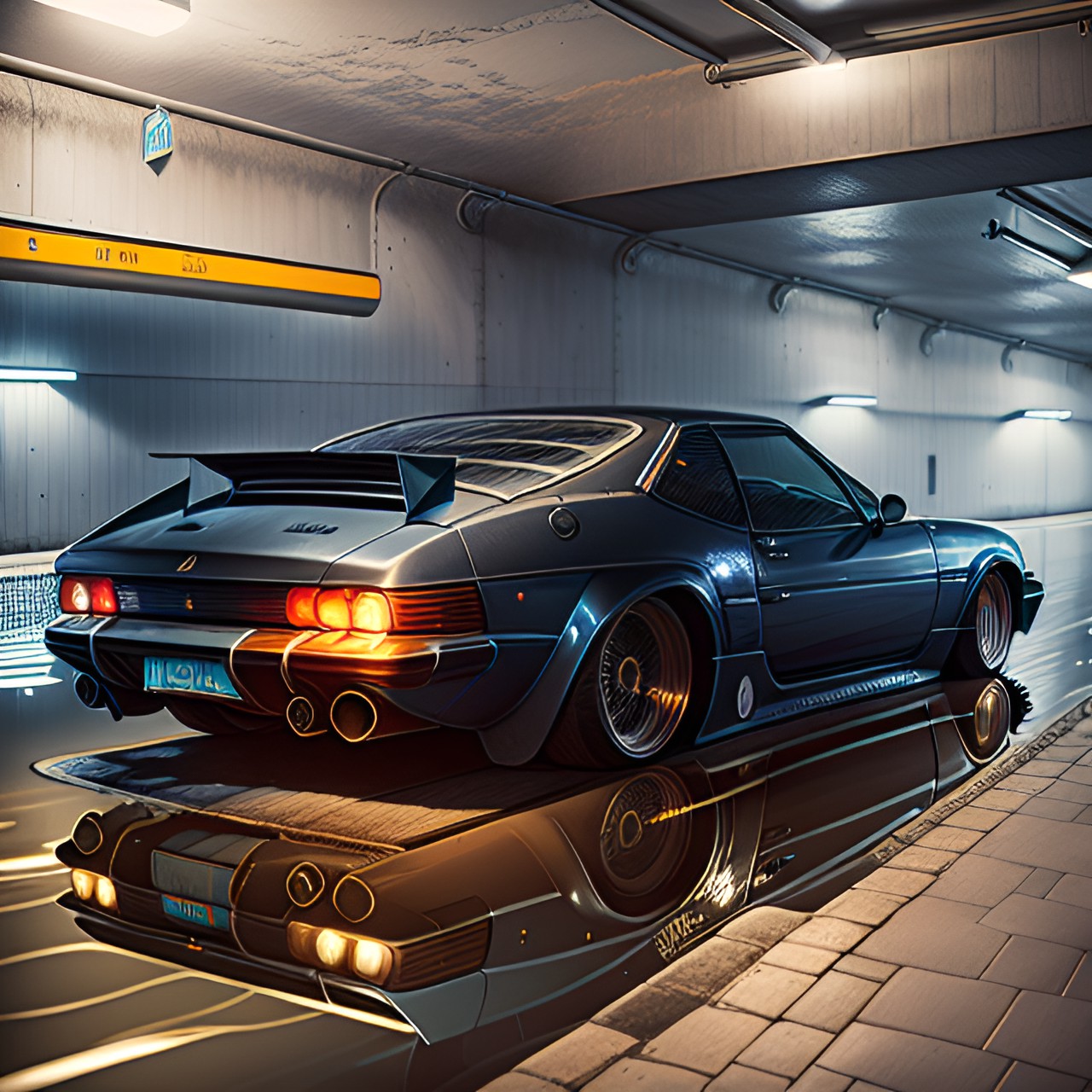 Still not it - mach-e gt, underground garage, water, reflections, concrete, lights preview