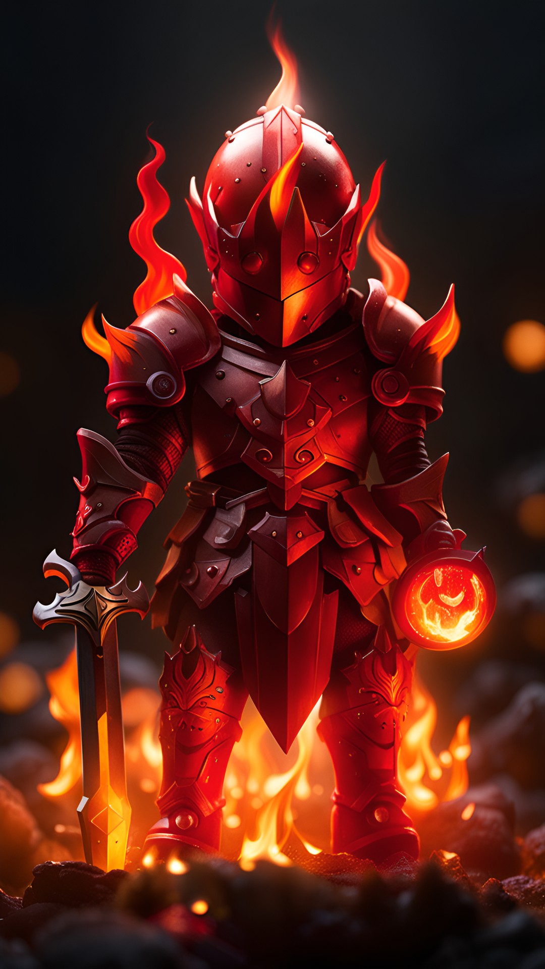 red eclipse knight wreathed in flames preview