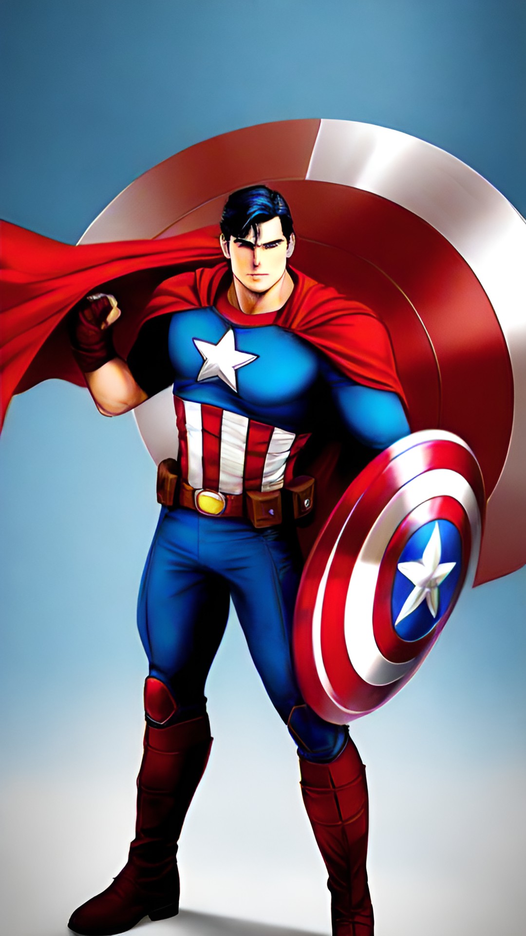 Super America - captain america and superman fused into one person preview