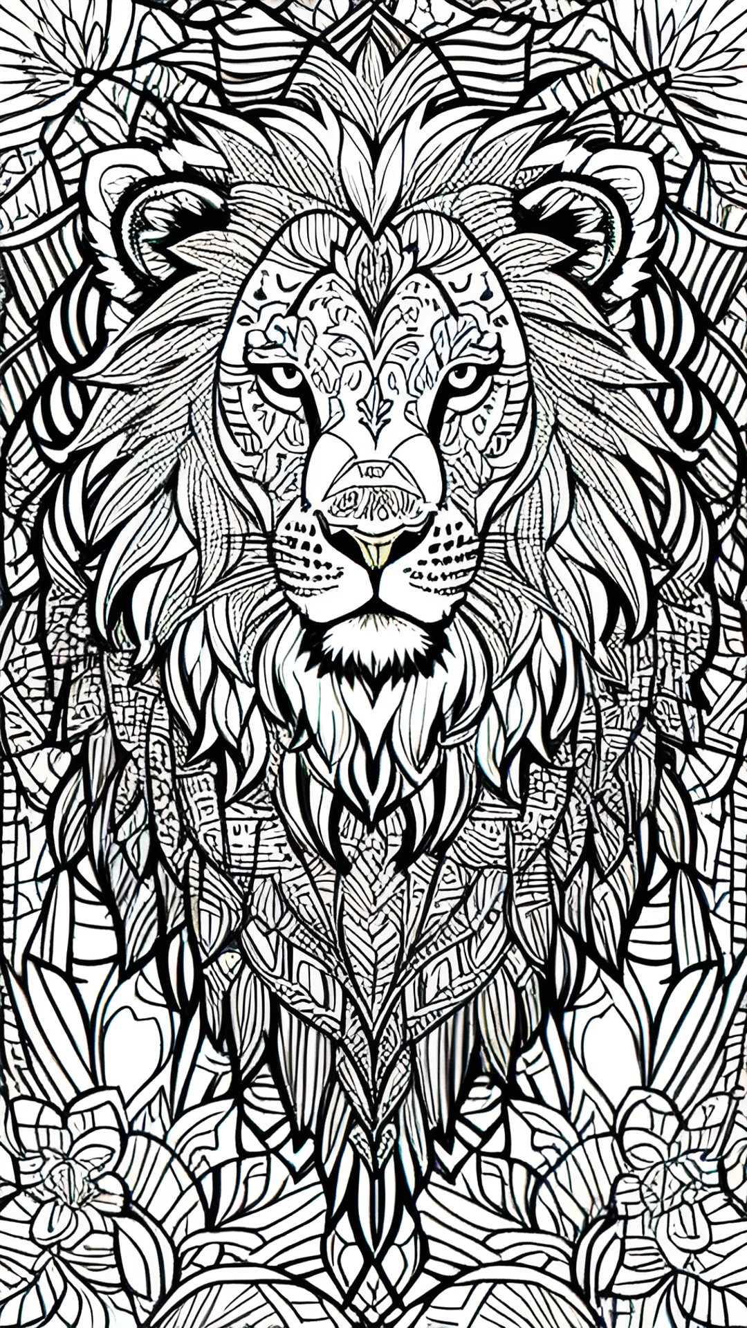 create a cartoon-style coloring page of a lion in áfrica savannah preview