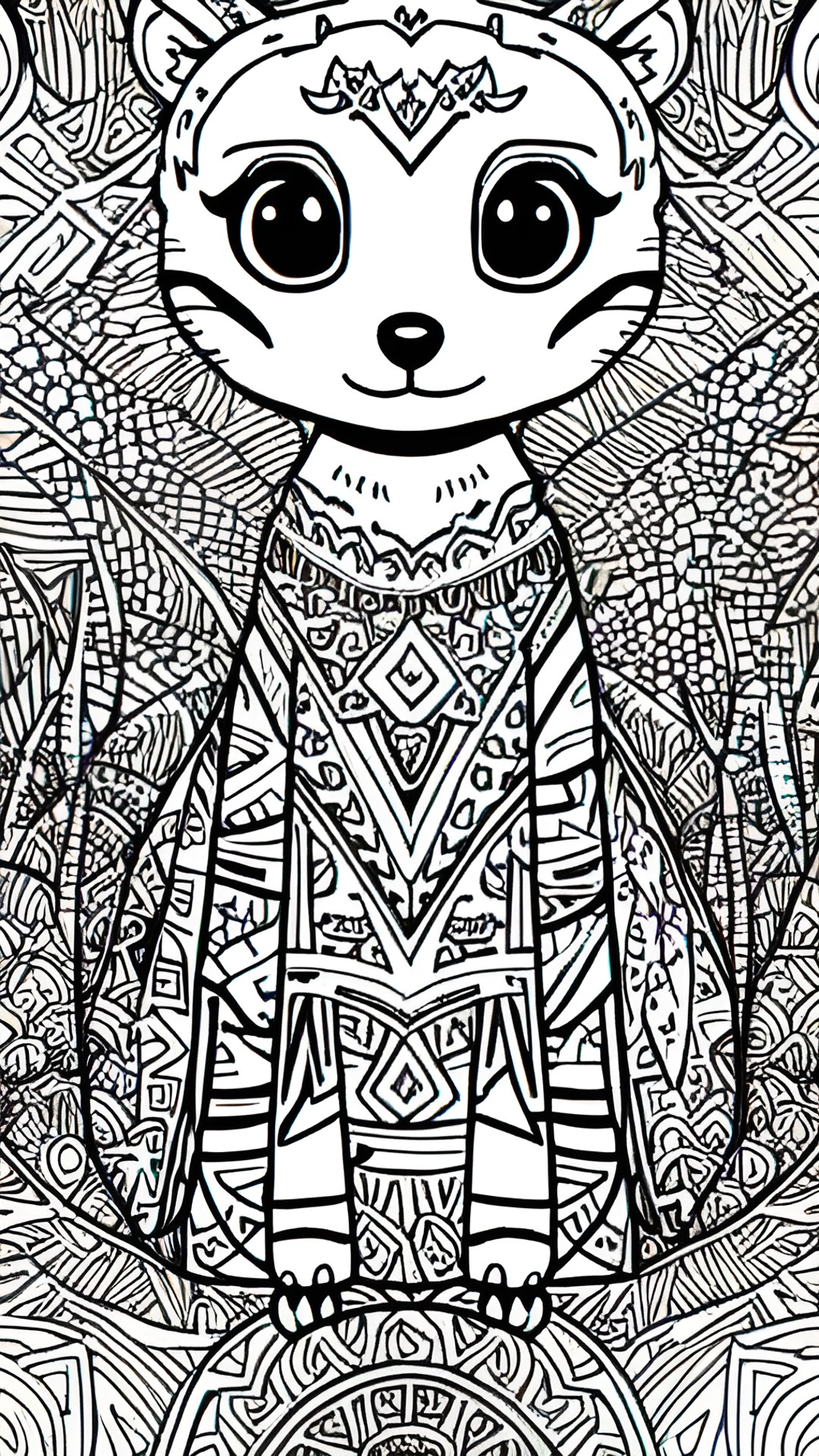 create a cartoon-style coloring page of a meerkat in the african savannah preview