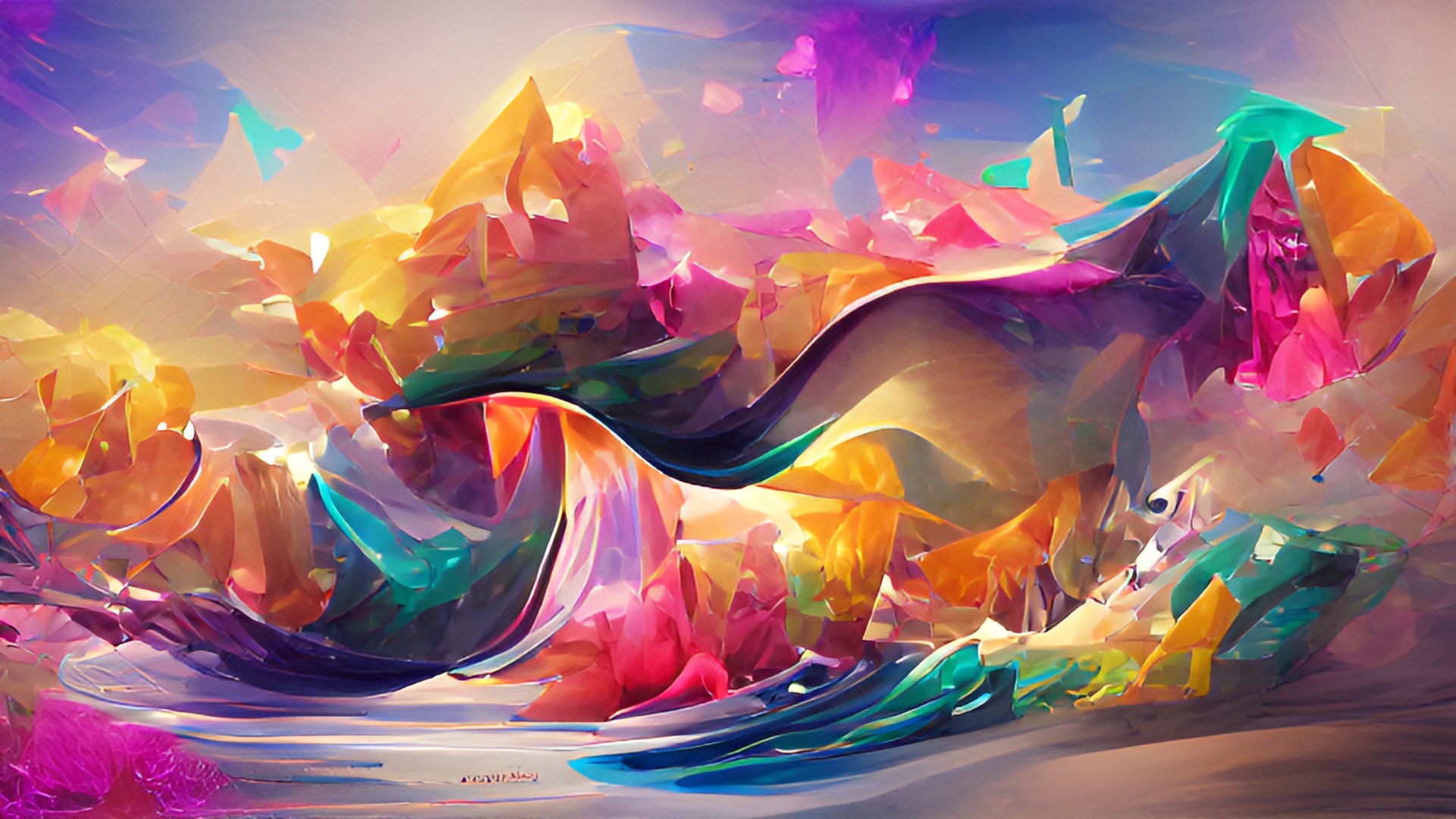 colorful abstract waves and shapes preview