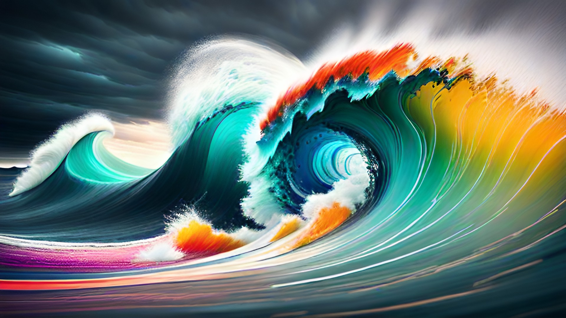 colorful abstract waves and shapes preview