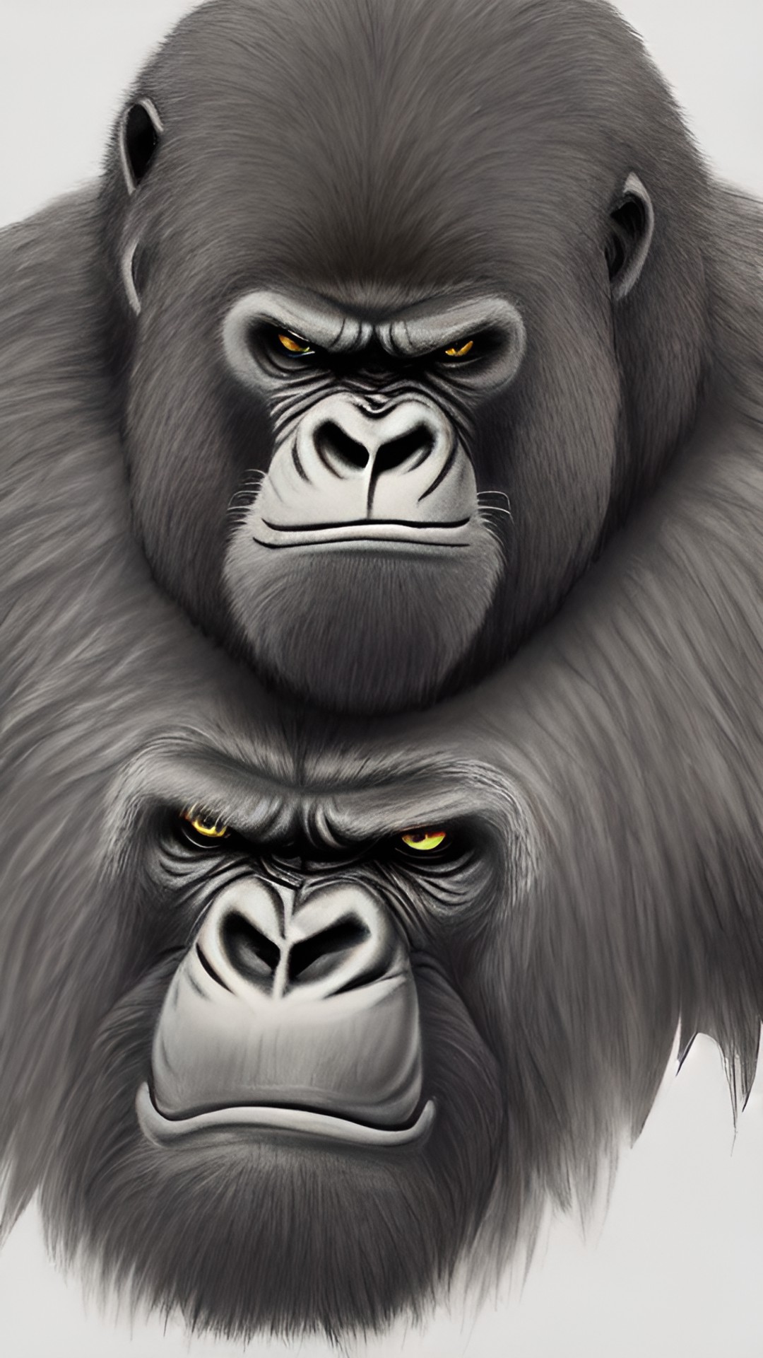 simple sketch drawing of angry gorilla preview