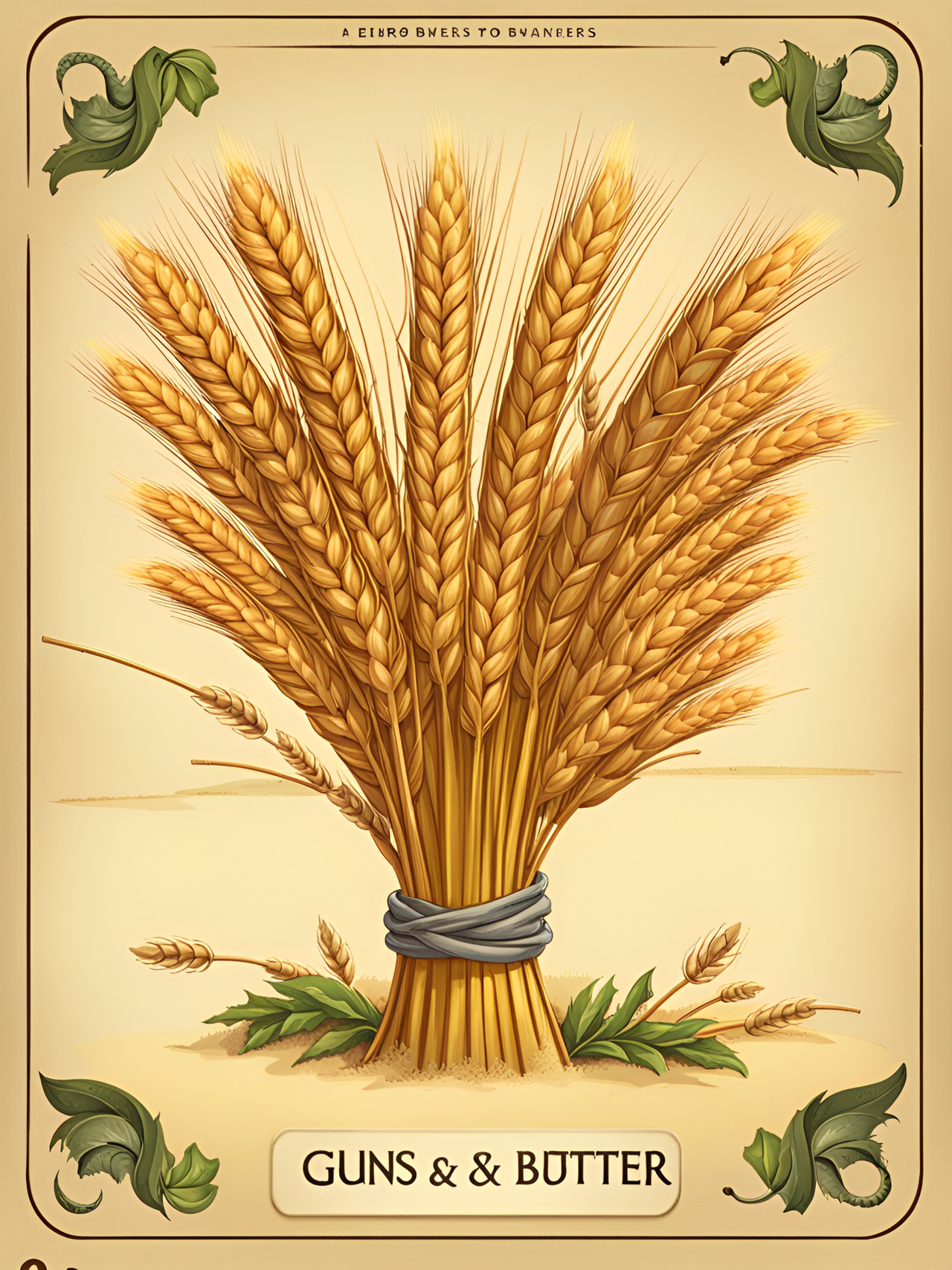 guns and butter, a euro card game. this card features a sheaf of wheat preview