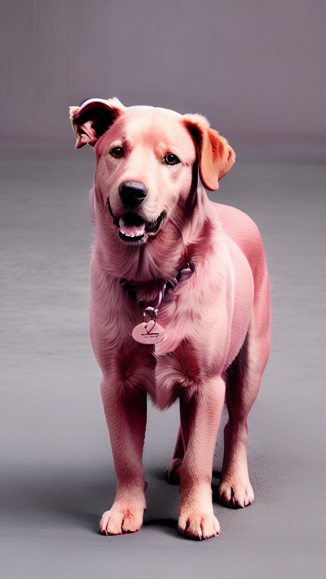 pink fured dog preview